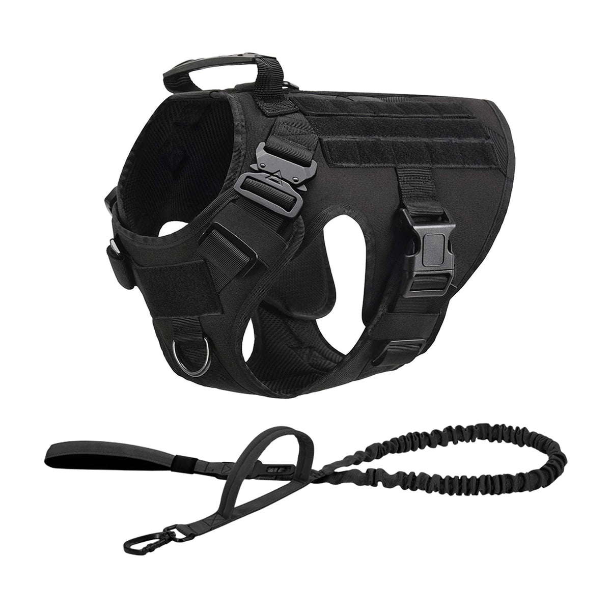 Tactical Nylon Dog Harness With Molle Pockets And Quick Release