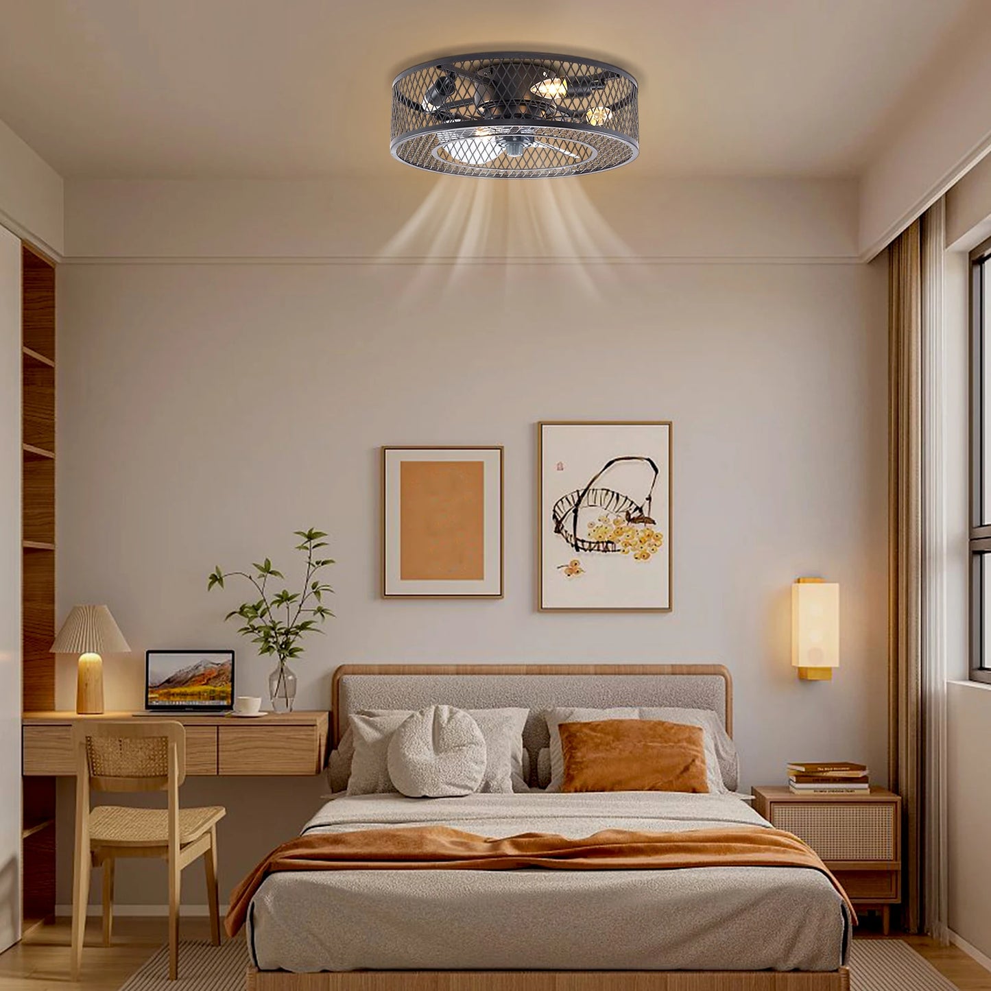 Fan Pendant Light E27 Ceiling Fixture Bulbs Not Included