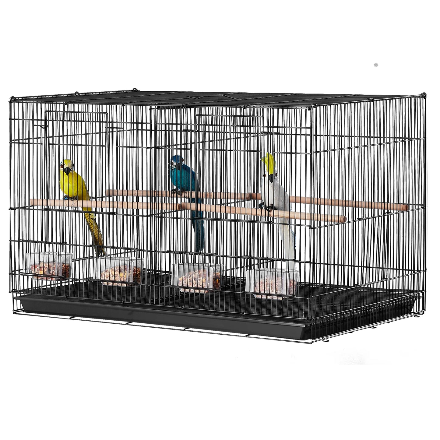 SucceBuy Stackable Divider Bird Cage for Small Birds Travel Cage With Handle
