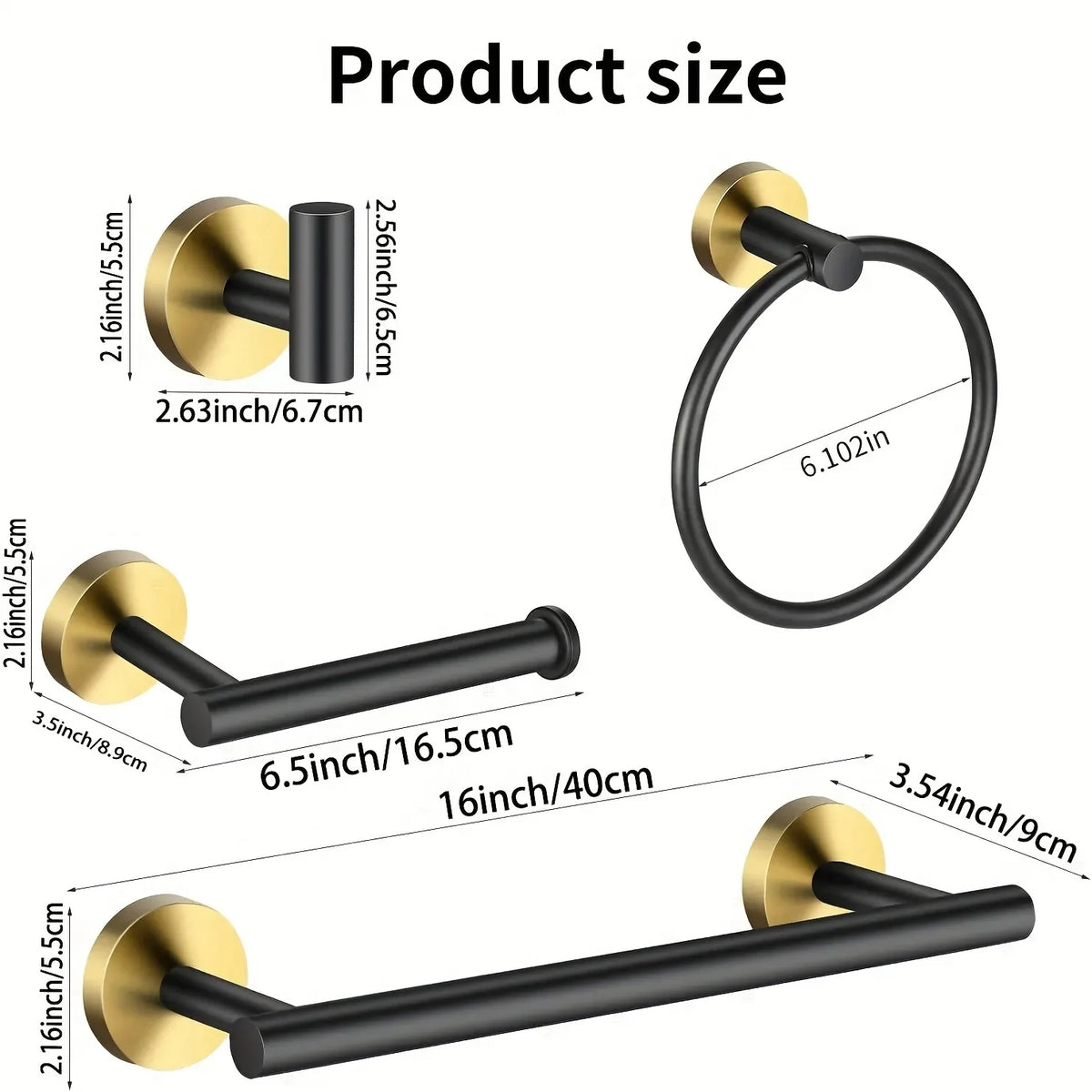 Stainless Steel Wall Mounted Bathroom Hardware Set With Rack