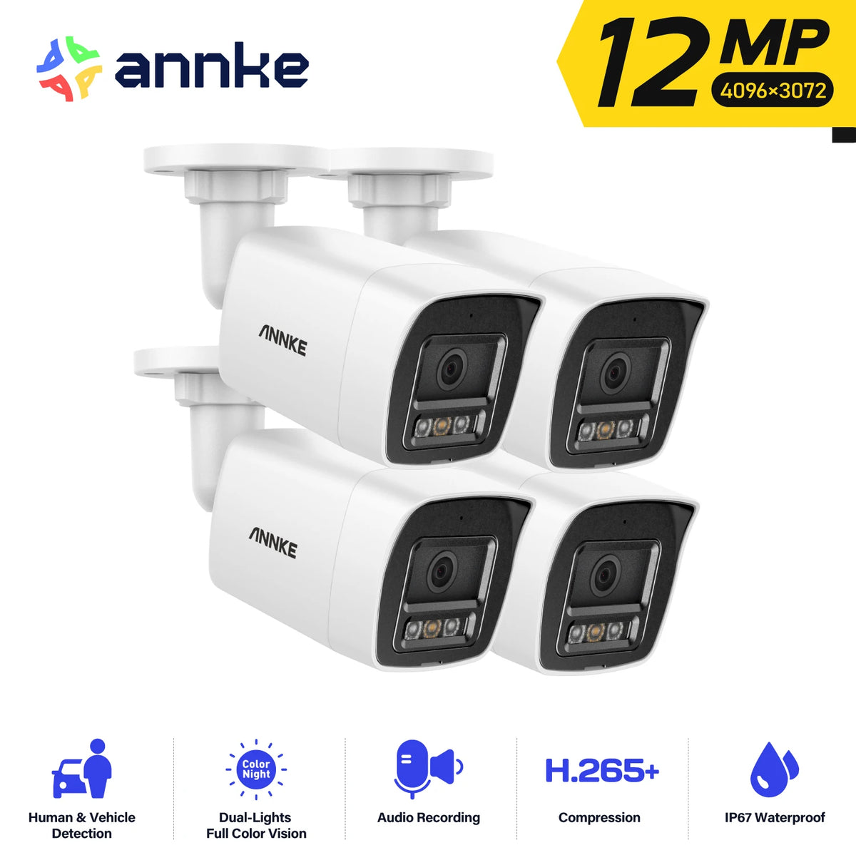 ANNKE 12MP PoE Outdoor Security Camera With Night Vision