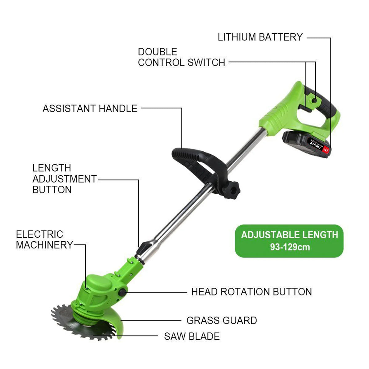 Two In One Cordless Brushless Lawn Mower String Trimmer Edger