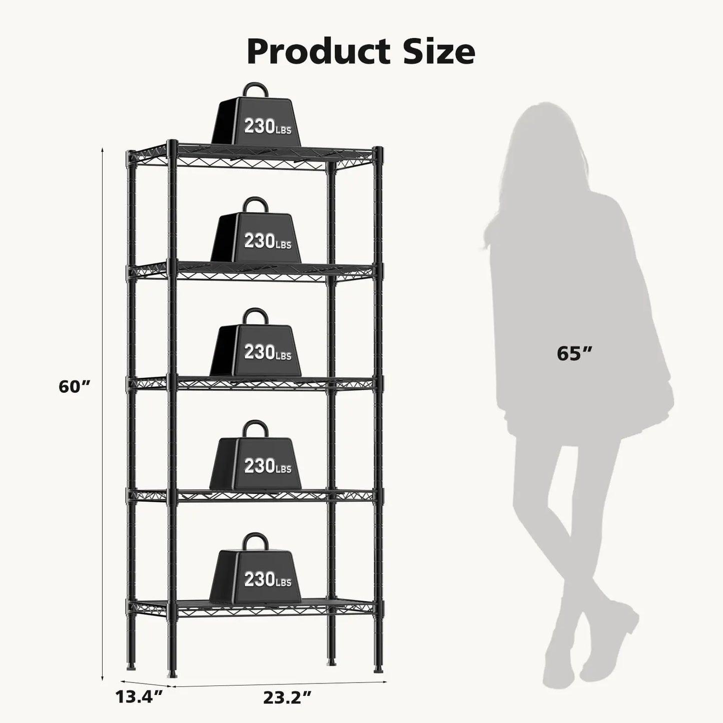 JHK 3 Tier Metal Wire Storage Shelves Heavy Duty Rack