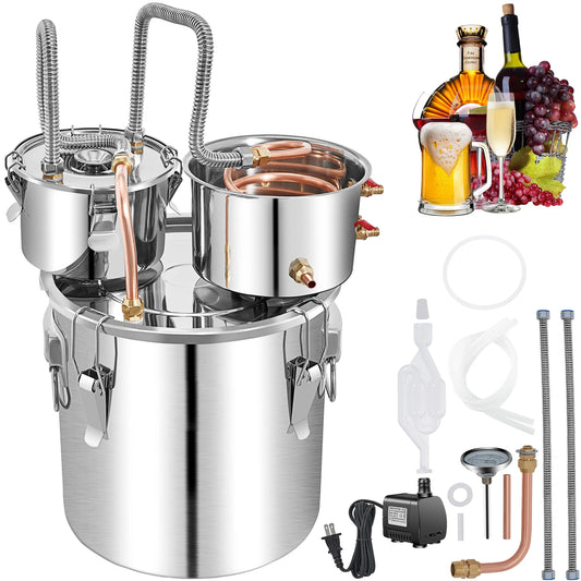SucceBuy Stainless Steel Alcohol Distiller For Home Brewing