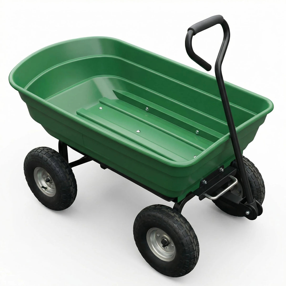 HiMISS Heavy Duty Four Wheel Garden Dump Utility Cart