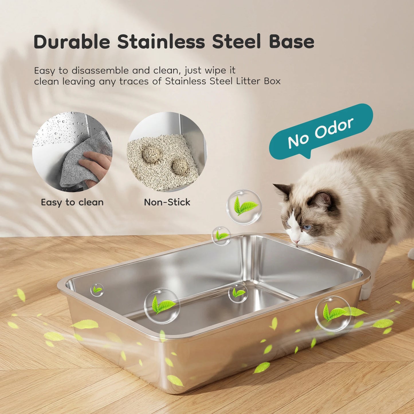 Stainless Steel Cat Litter Box Fully Enclosed For Cats