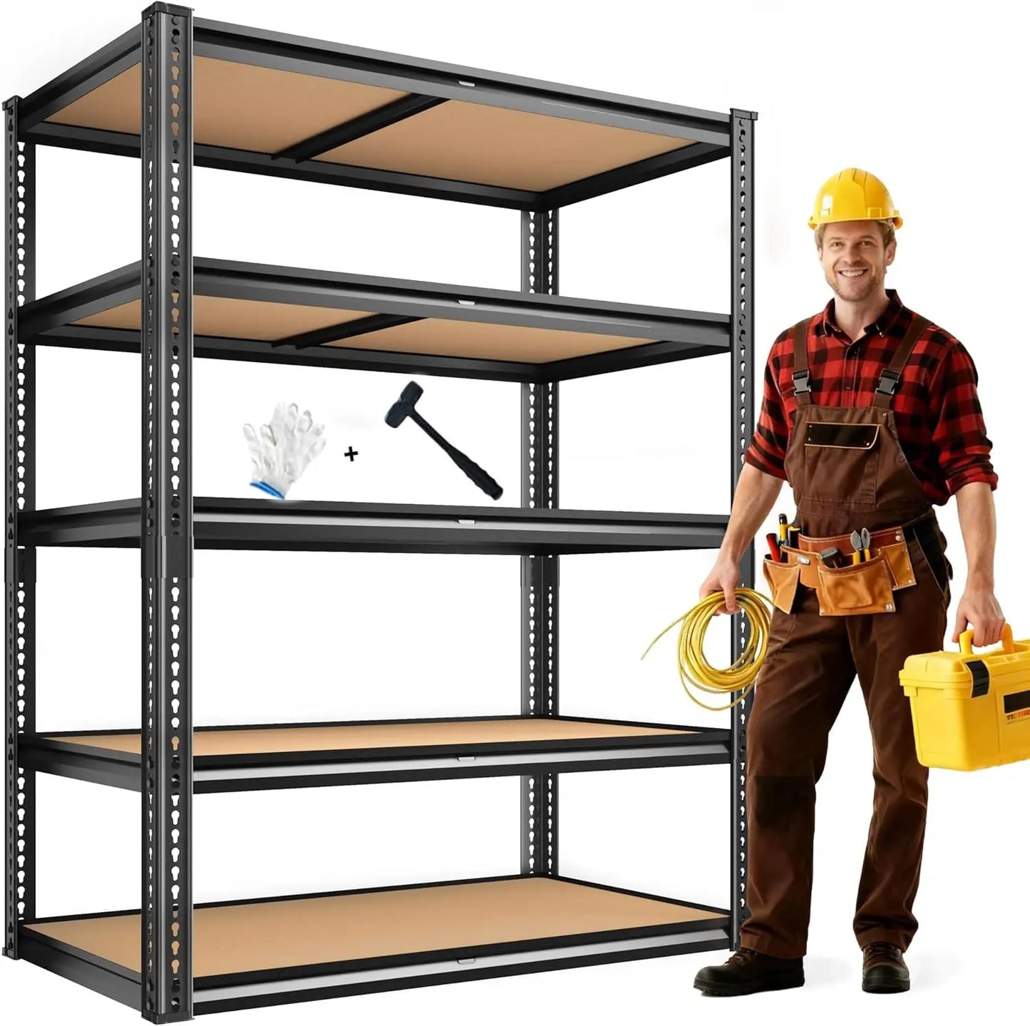 ZHILU 5 Tier Adjustable Heavy Duty Garage Shelving Unit