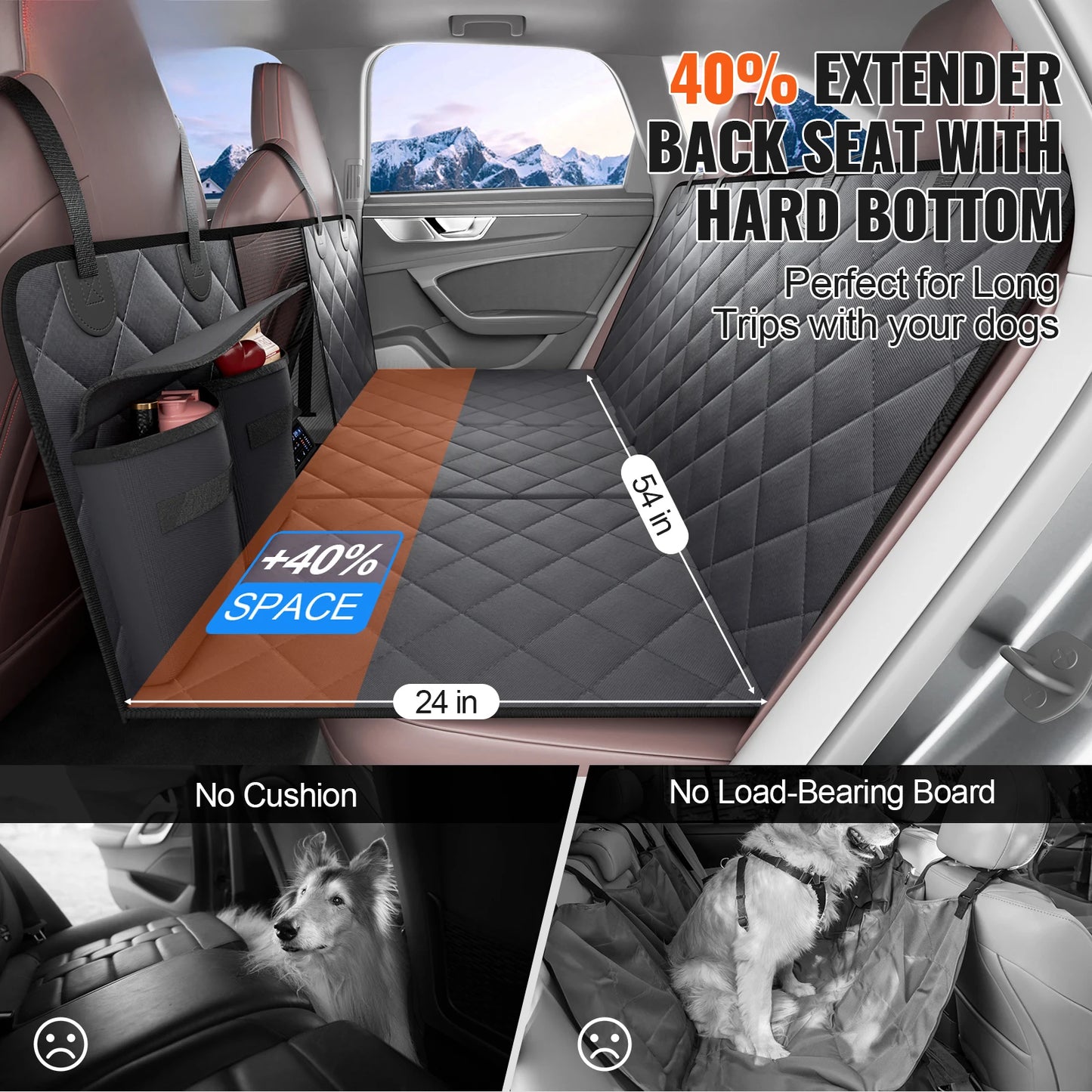 SucceBuy Back Seat Extender Dog Hammock for Car Waterproof Cover