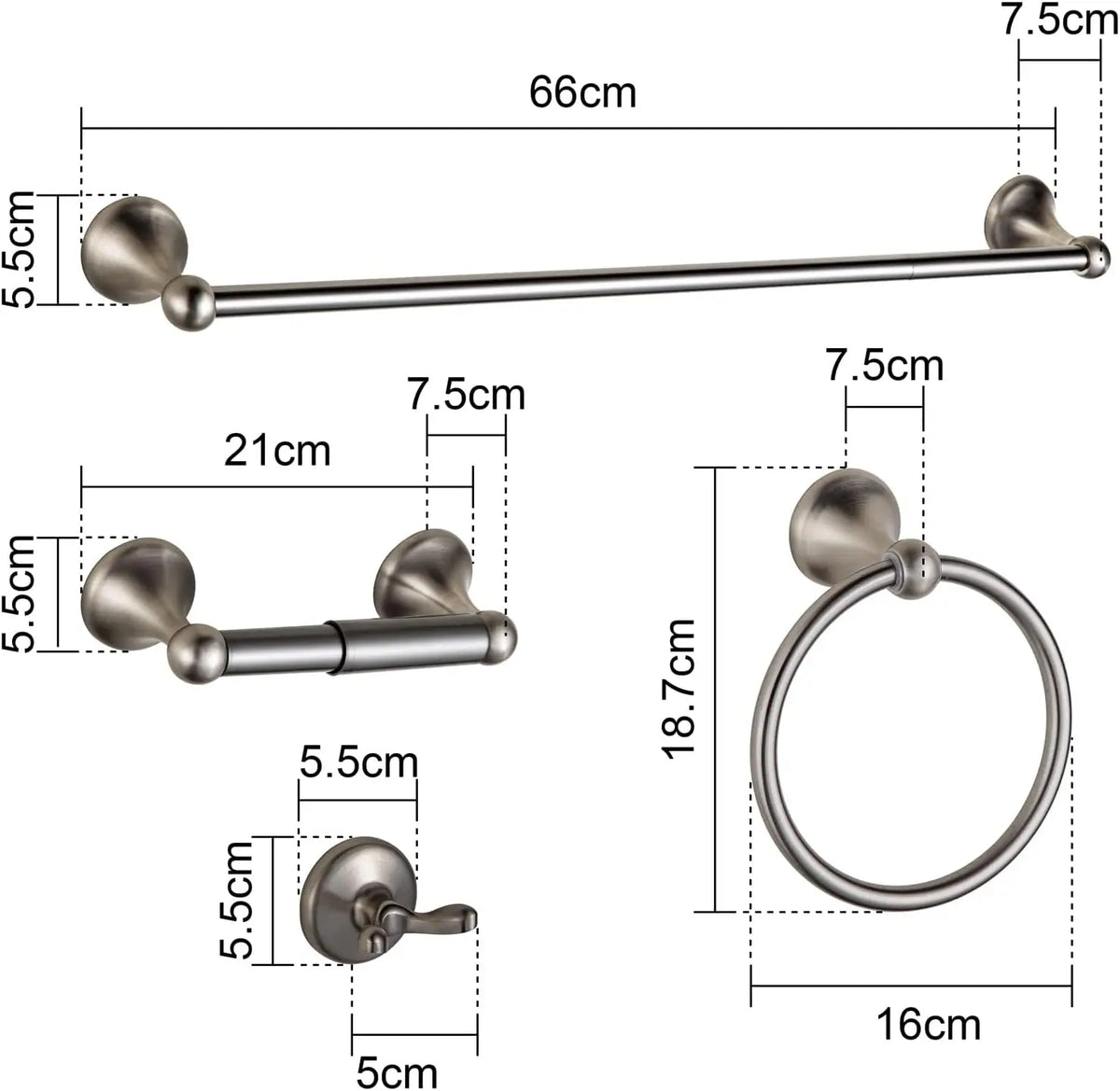Modern Metal Bathroom Hardware Set Wall Mount Towel Bar Set
