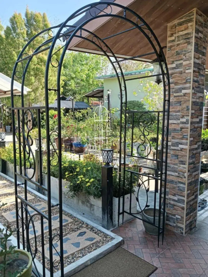 Heavy Duty Metal Garden Arbor Climbing Plant Arch Trellis