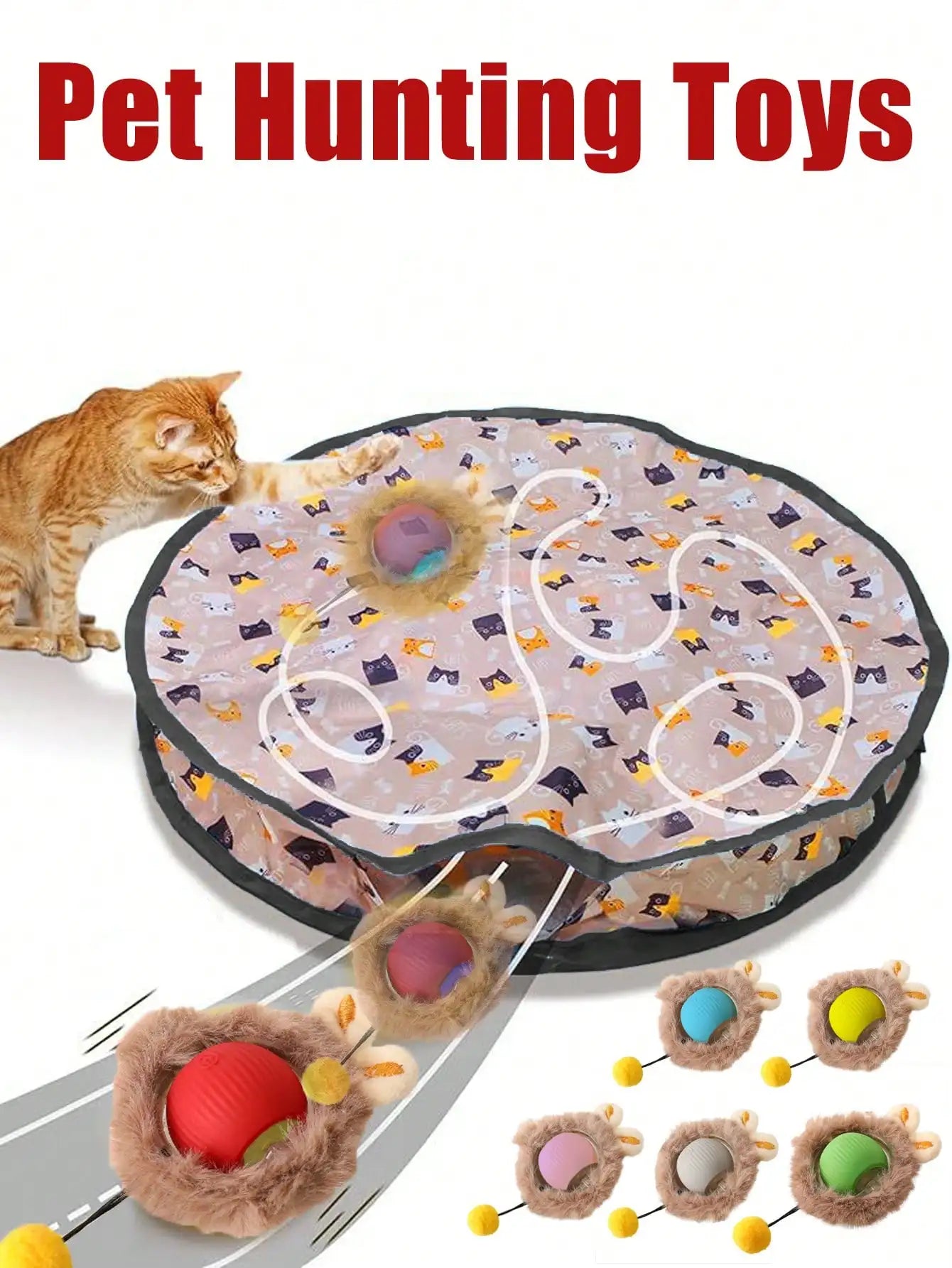 Electric LED Cat Hunting Toy Set USB Rechargeable