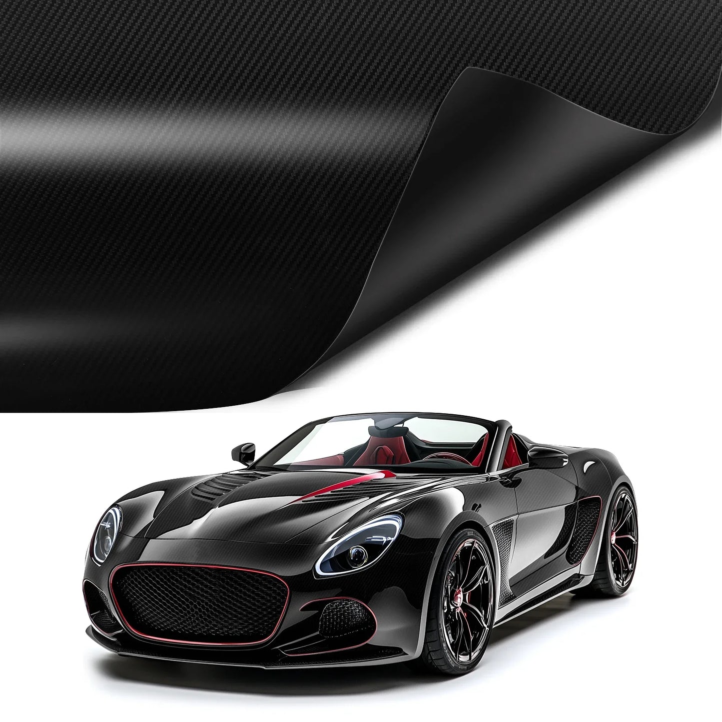 Carbon Fiber Car Wrap Vinyl Film Self Adhesive Decal