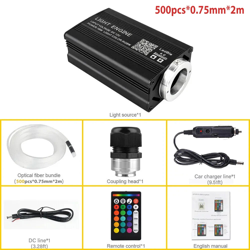 BRIVULGENT App Controlled RGBW Fiber Optic Star Ceiling Light Kit