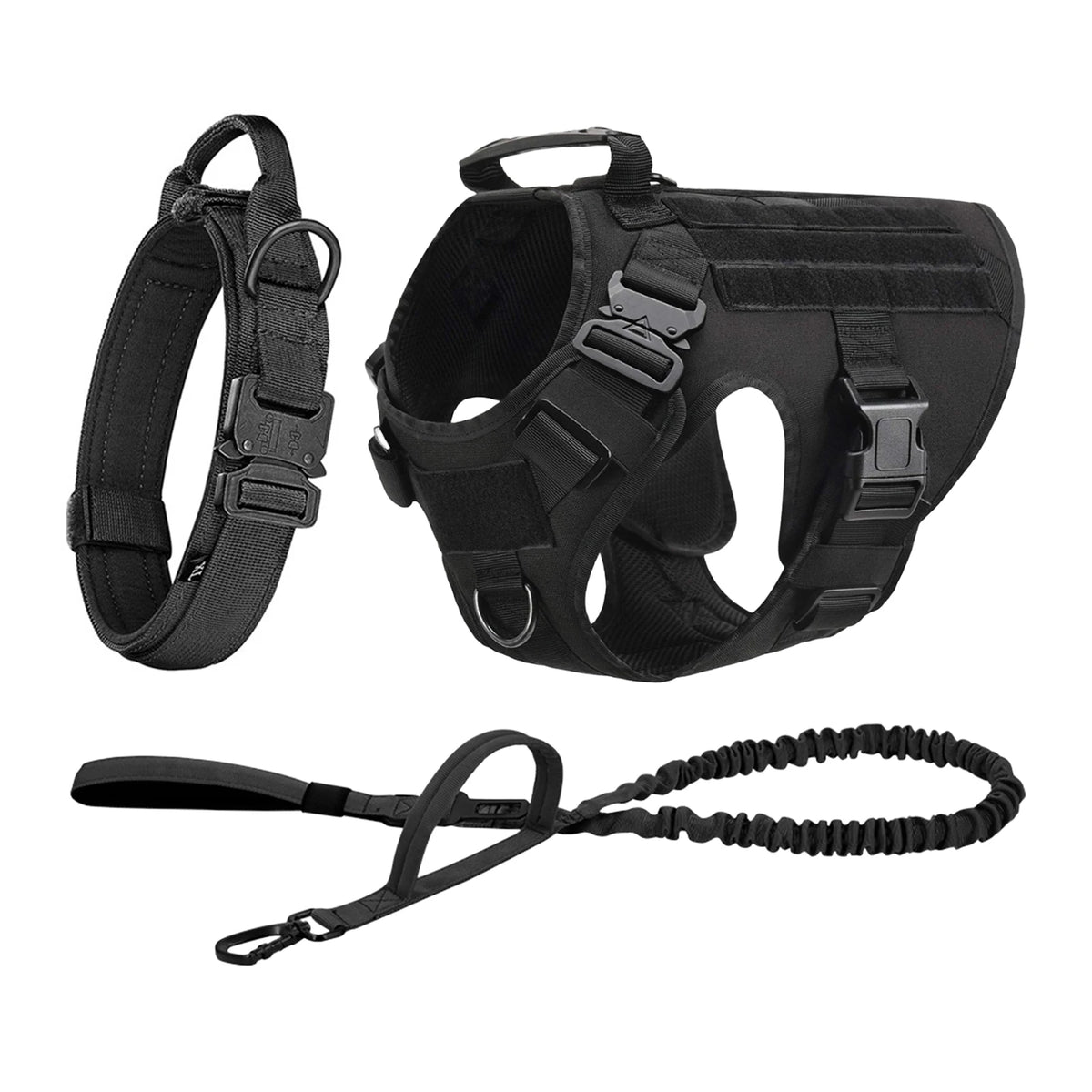 Tactical Nylon Dog Harness With Molle Pockets And Quick Release