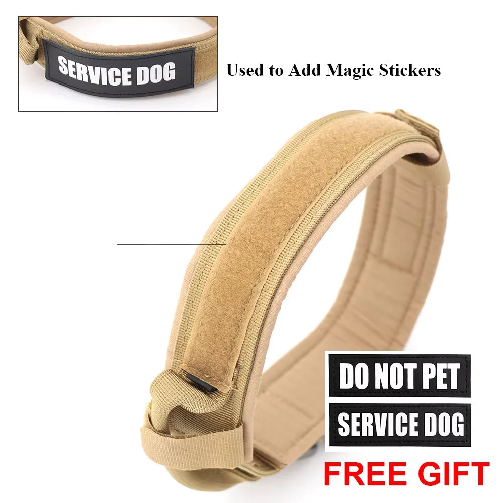 Padded Nylon Tactical Dog Collar Leash Set With Quick Release