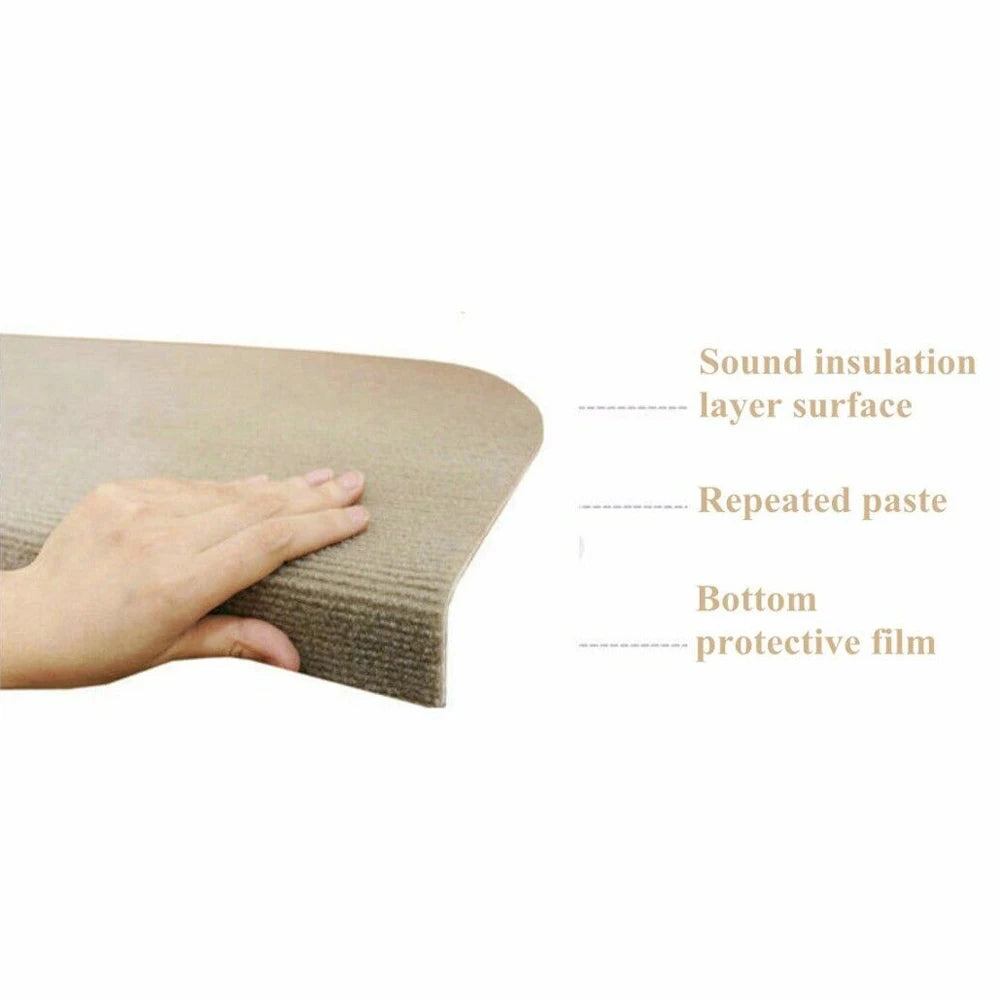 Bymaocar 13Pcs Carpet Stair Treads Mat Non Slip Hallway Protector