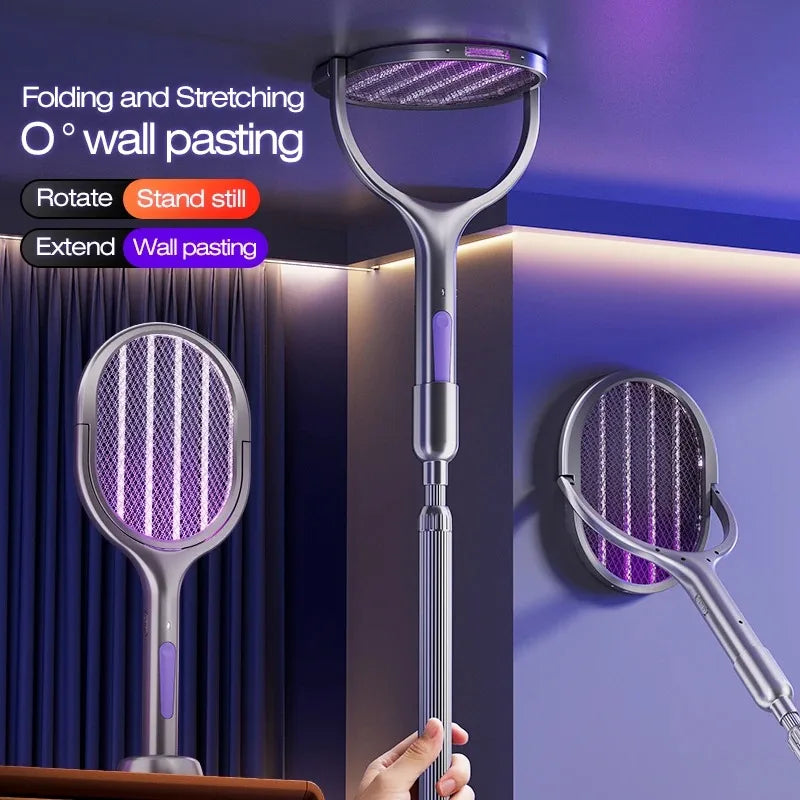 Portable Electric Mosquito Swatter With Integrated Lure Lamp