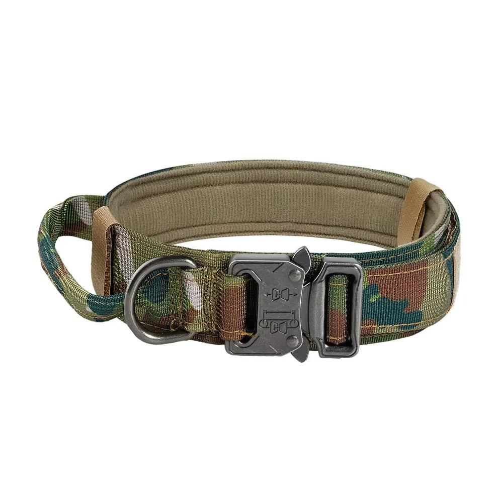 Padded Nylon Tactical Dog Collar Leash Set With Quick Release