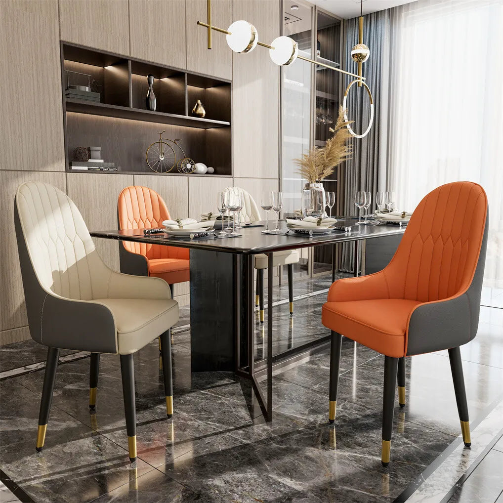 Modern Dining Chairs Set Of Two With Upholstered Cushion Seats