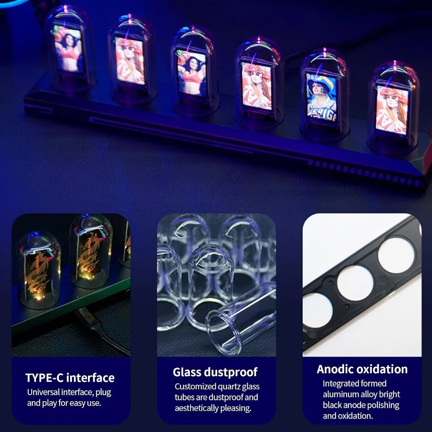 Aiopp Night Light Nixie Tube Clock Kit With 3 Modes