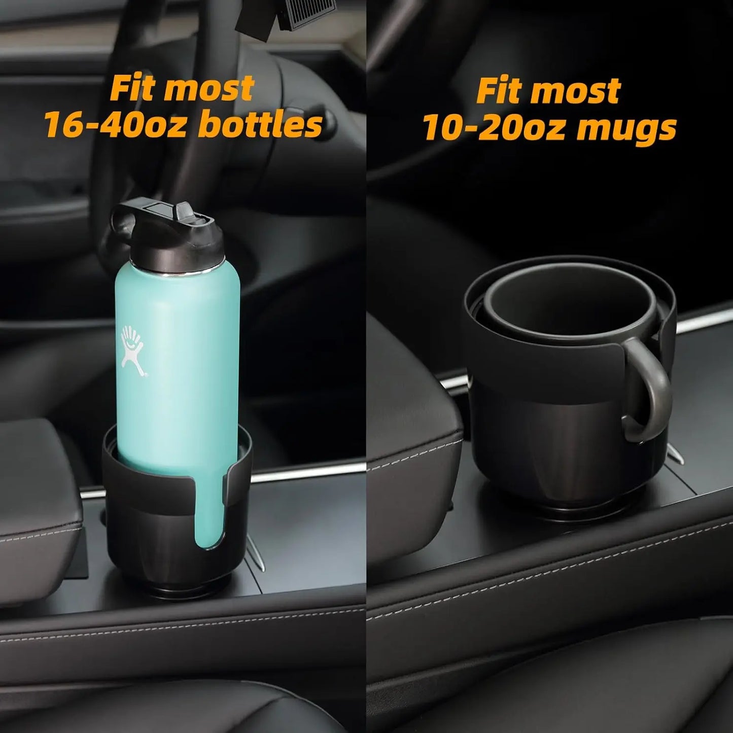 Car Cup Holder Expander With Adjustable Base For Bottles