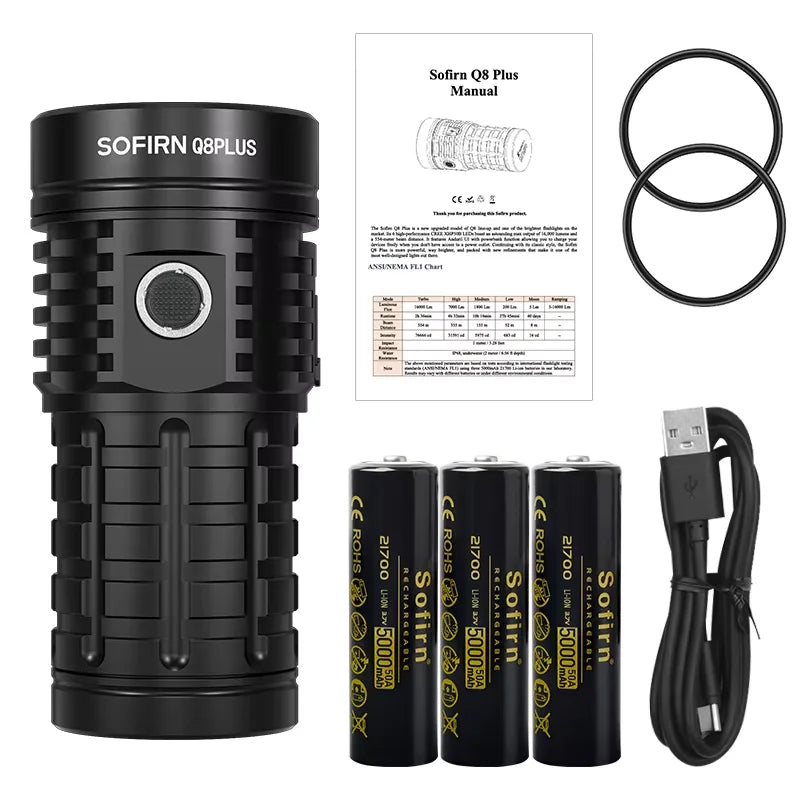 Sofirn Q8 Plus Rechargeable LED Flashlight With Reverse Charging