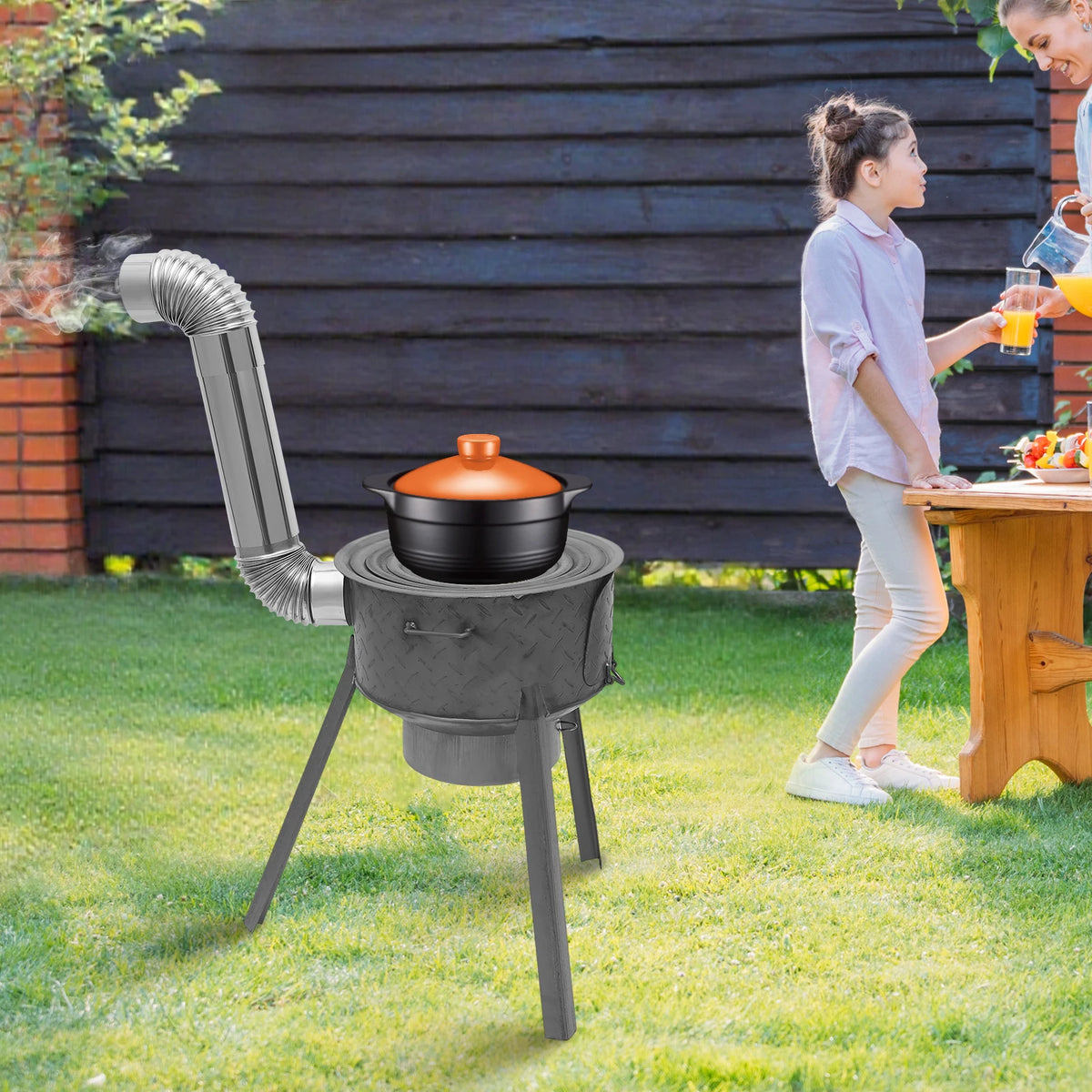 Bymaocar Heavy Duty Wood Burning Outdoor Campfire Cooking Stove