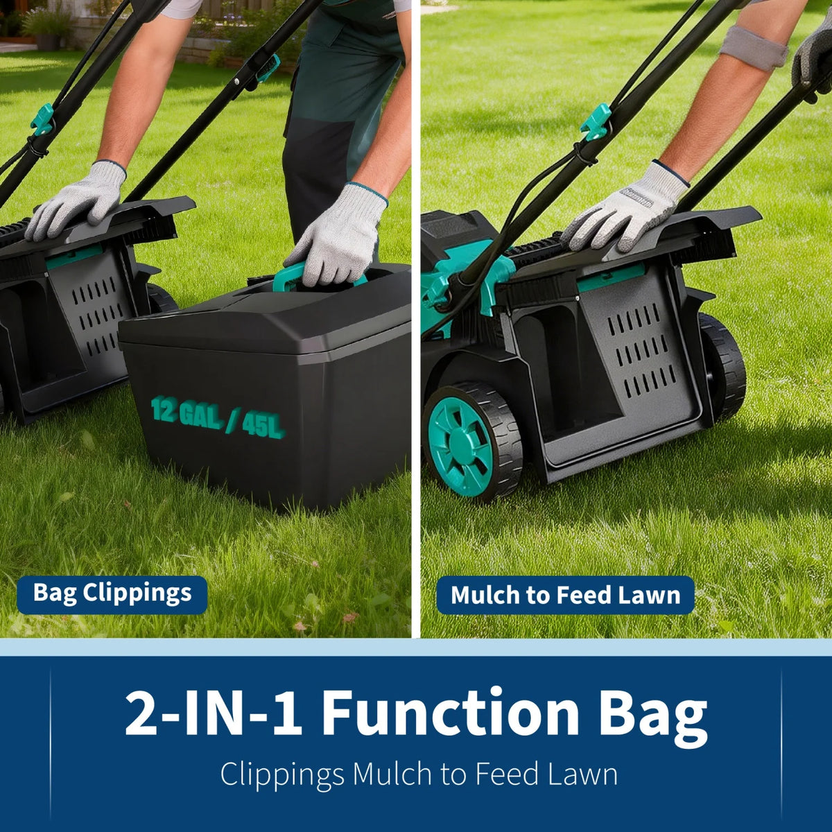 HiMISS 40V Cordless Brushless Lawn Mower With Grass Bag