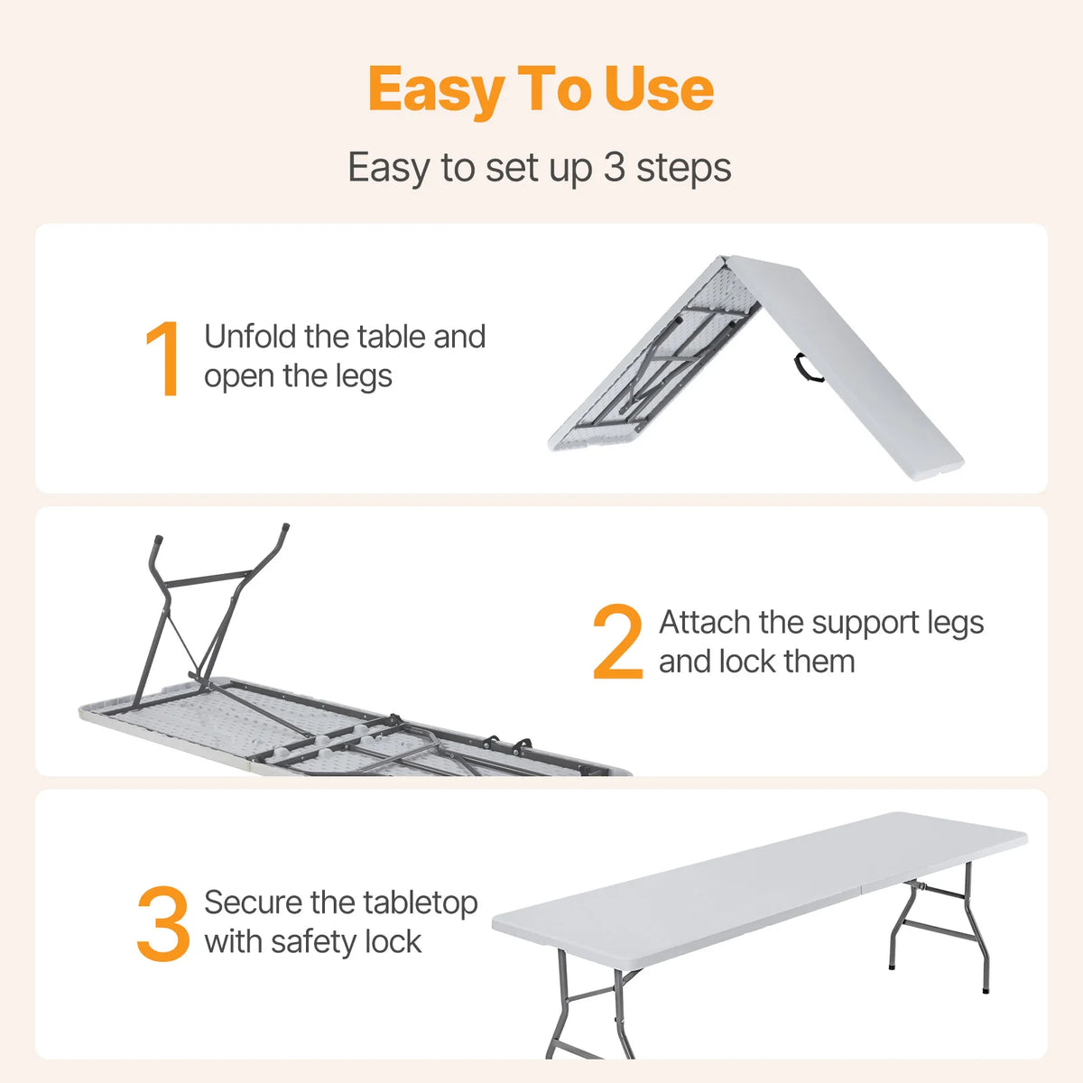 MCQ Folding Outdoor Picnic Table With Carrying Handle for Camping
