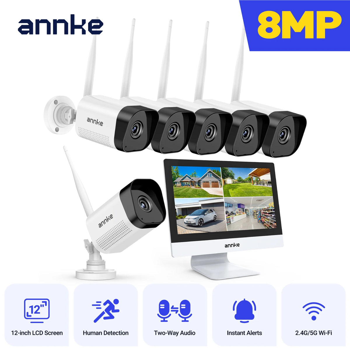 ANNKE 4K Wireless Security Camera System With Two Way Audio