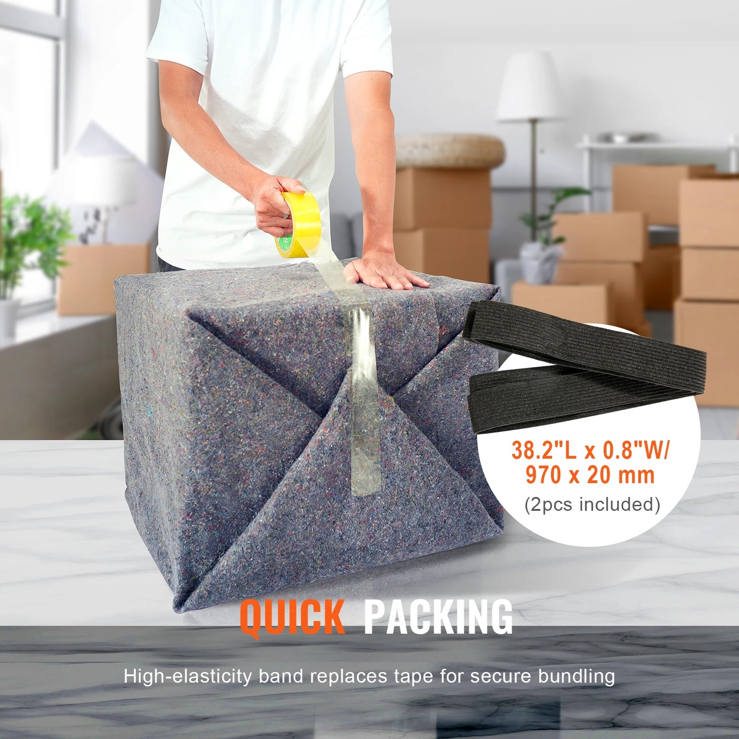 SucceBuy Moving Blanket Recycled Cotton Heavy Duty Packing Pads