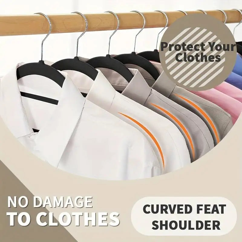 Premium Flocked Velvet Clothing Hangers With Rotating Hooks