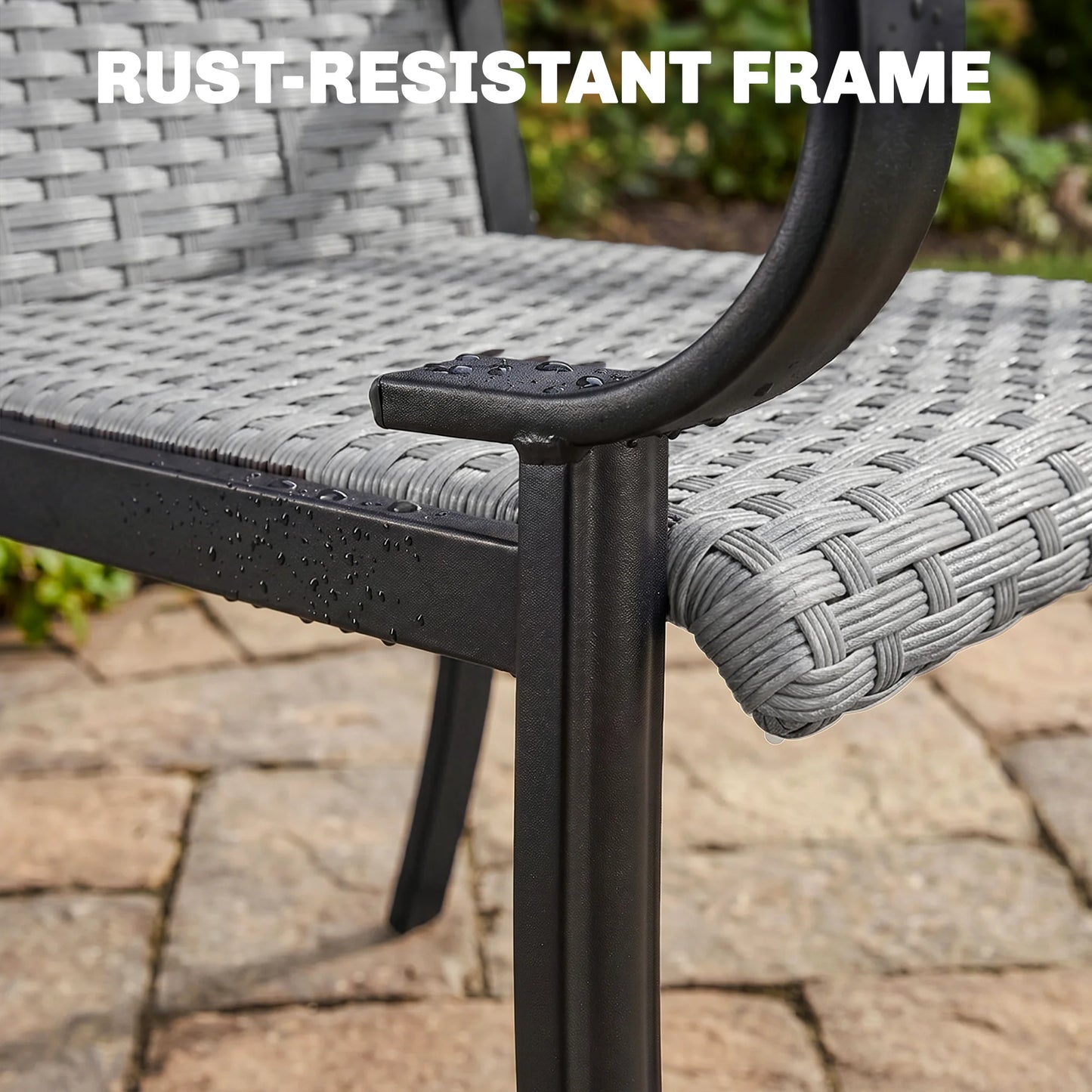 Outdoor Wicker Dining Chairs With Armrests Set Of 2