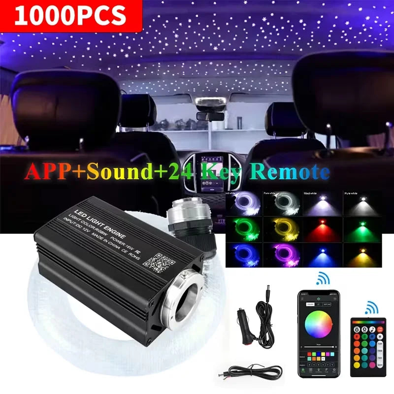 BRIVULGENT App Controlled RGBW Fiber Optic Star Ceiling Light Kit