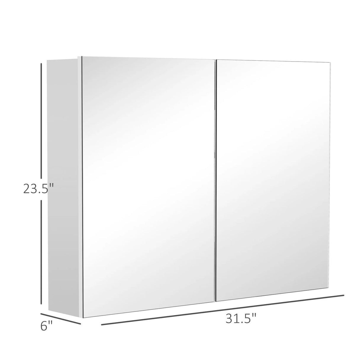 HOMCOM Double Door Wall Mounted Bathroom Medicine Cabinet With Mirror